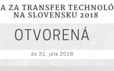 Cena za transfer technológií na Slovensku 2018