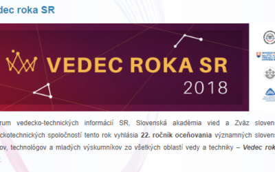 Vyhlásenie súťaže: Vedec roka SR 2018