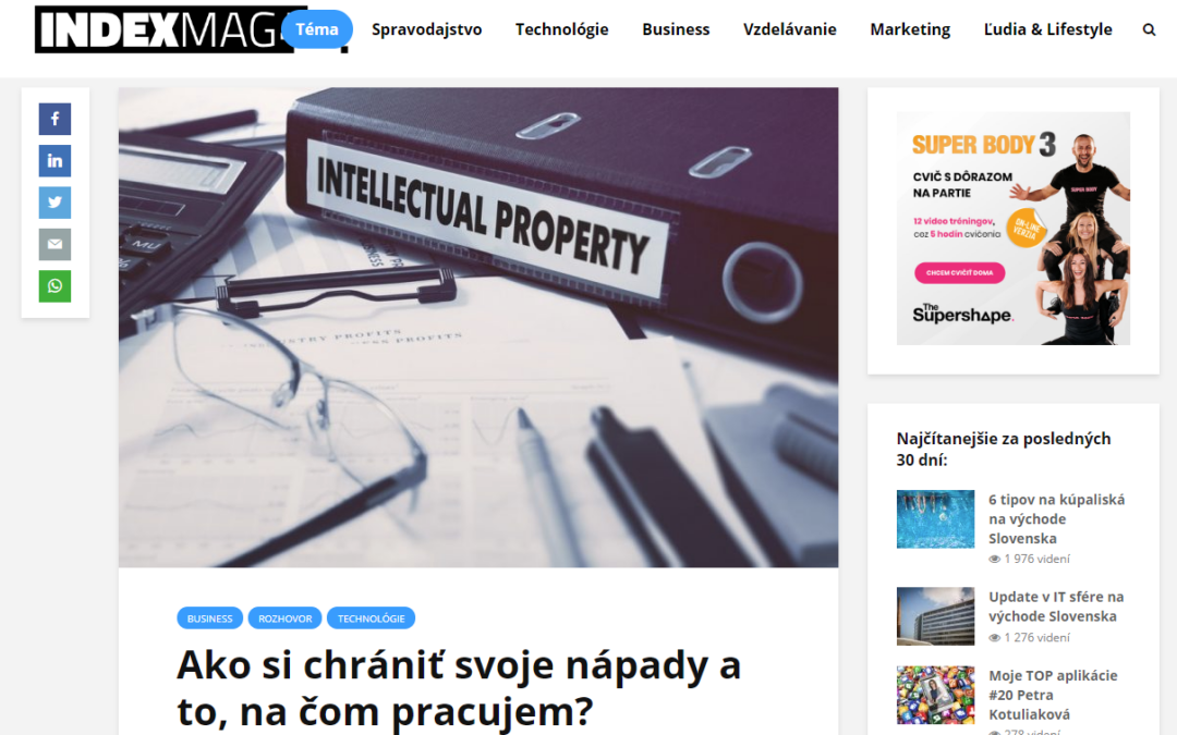 indexmag.sk – Ako si chrániť svoje nápady a to, na čom pracujem?