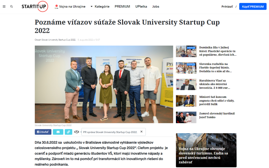 Startupy z TUKE bodovali na Slovak University Startup Cup 2022