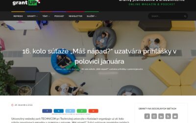 Portál grantup.sk píše o súťaži startupov