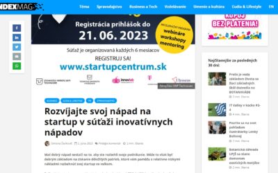 Portál indexmag.sk píše o súťaži inovatívnych nápadov