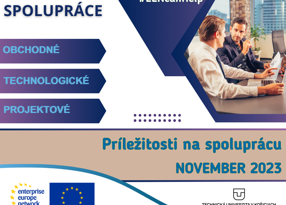 Príležitosti na spoluprácu zverejnené v databáze Enterprise Europe Network v NOVEMBRI 2023